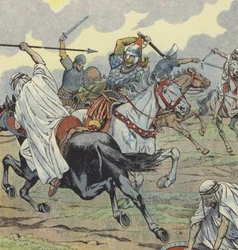 Carlos Martel en la Batalla de Poitiers, 732